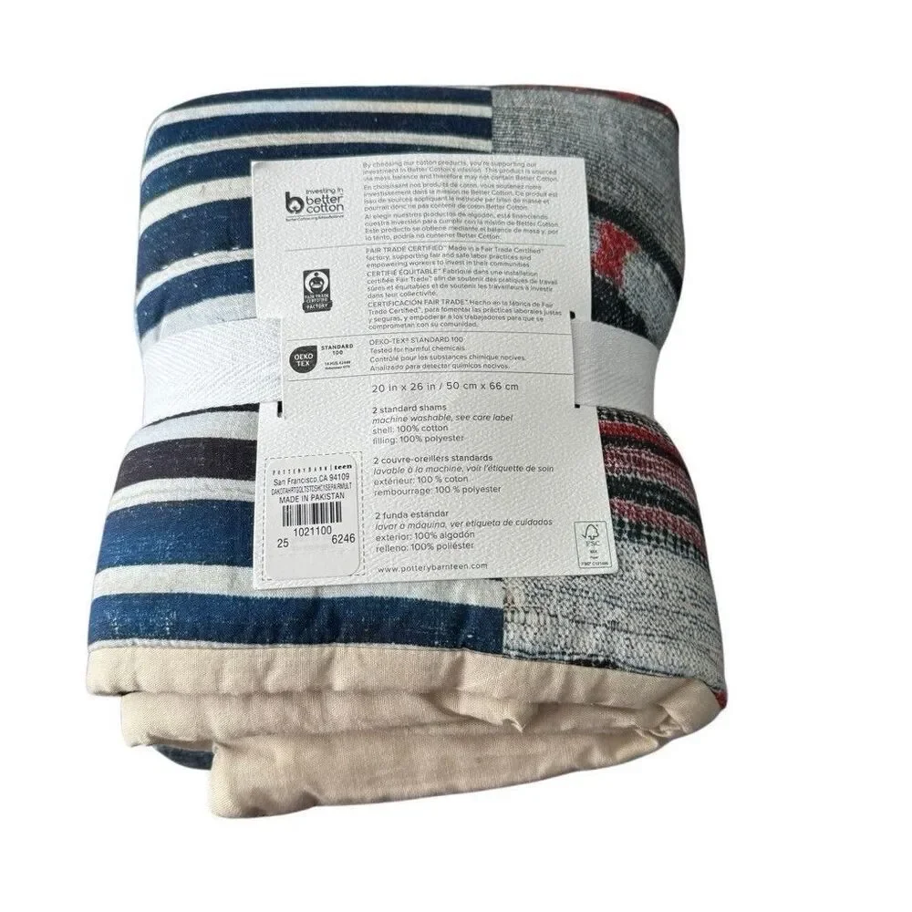Pottery Barn TEEN Dakota Heritage Standard Shams Set of 2 New